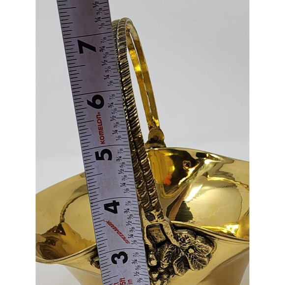 Vintage Brass Basket With Grapes‎ And Leaves Cluster Design Made In India - Picture 12 of 12